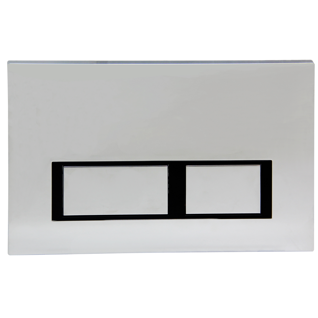 Caka Rectangler Toilet Button  - Chrome Black alternate view